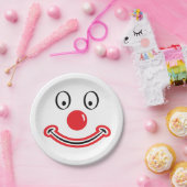 Clown gezicht met rode neus. Clownsgezicht Papieren Bordje (Feest)