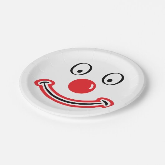 Clown gezicht met rode neus. Clownsgezicht  Papieren Bordje (Gekanteld)