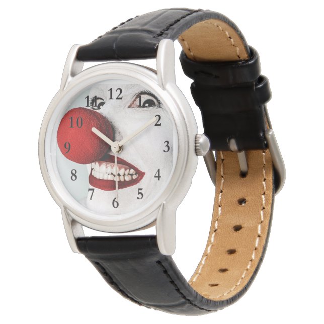 Clown Gezicht Polshorloge Horloge (Gekanteld)