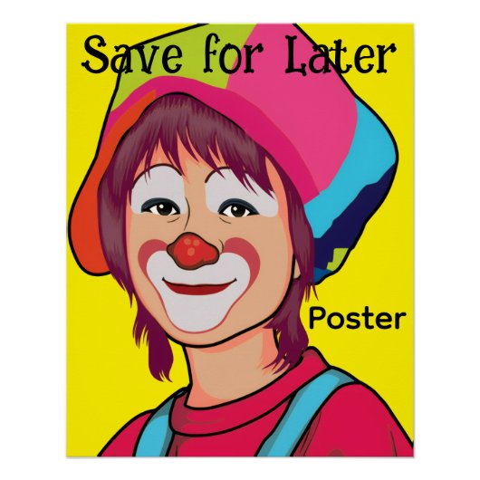 Clown Glanzende Poster (Voorkant)