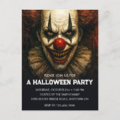Clown Halloween Party Uitnodiging Poastcard (Voorkant)