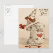 Clown Harlekijn Hart Valentijn Feestdagenkaart (Voorkant / Achterkant)