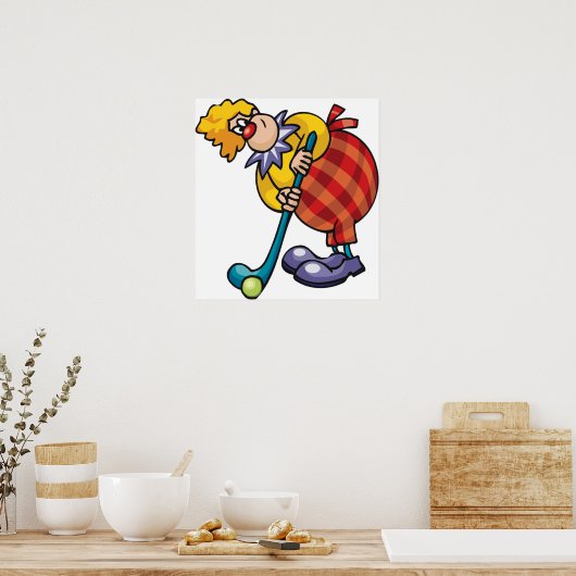 Clown Hockey Funny Sport Poster (Keuken)
