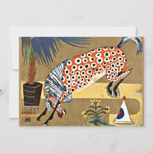 Clown Horse, fijn kunstschilderij, Kaart (Voorkant)