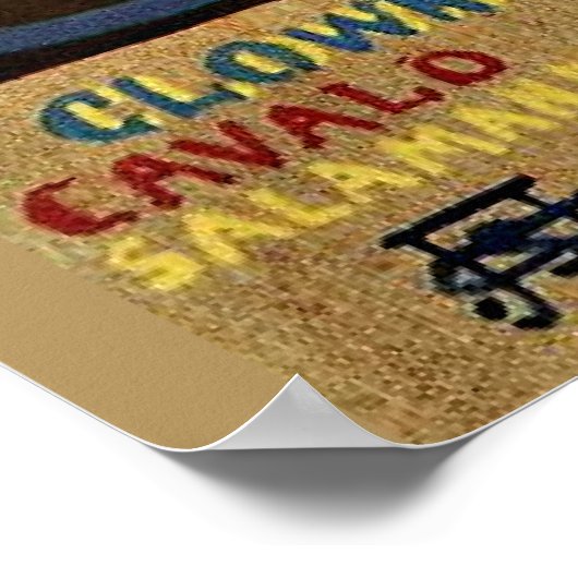 Clown Horse, fijn kunstschilderij, Poster (Hoek)