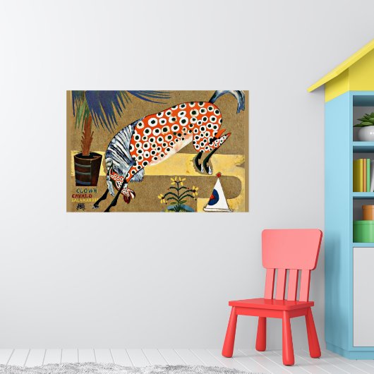 Clown Horse, fijn kunstschilderij, Poster (Kinderkamer 1)