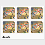 Clown Horse, fijn kunstschilderij, Vierkante Sticker (Vel)