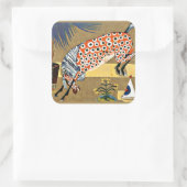 Clown Horse, fijn kunstschilderij, Vierkante Sticker (Tas)