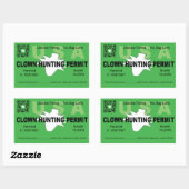 Clown Hunting Permit (groen) (4x) Rechthoekige Sticker (Vel)