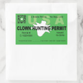 Clown Hunting Permit (groen) (4x) Rechthoekige Sticker (Tas)