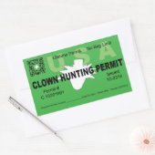 Clown Hunting Permit (groen) (4x) Rechthoekige Sticker (Envelop)