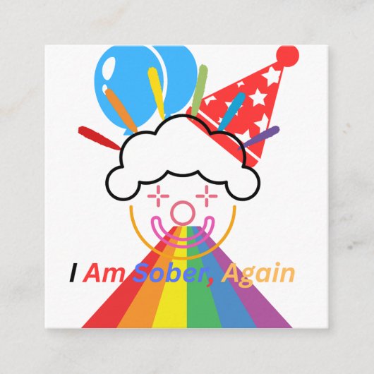 Clown: Ik ben weer nuchter Informatiekaartje (Voorkant)