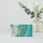CLOWN IN BLAUW / ABSTRACT BLAUWGROEN GOUDEN SPARKL VISITEKAARTJE (Staand voorkant)