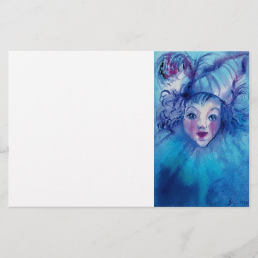 CLOWN IN BLAUW BRIEFPAPIER (Voorkant)