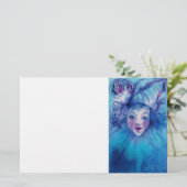 CLOWN IN BLAUW BRIEFPAPIER (Staand voorkant)