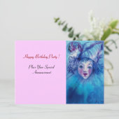 CLOWN IN BLAUW KAART (Staand voorkant)