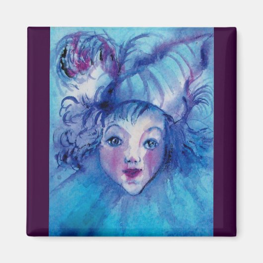 CLOWN IN BLAUW MAGNEET (Voorkant)