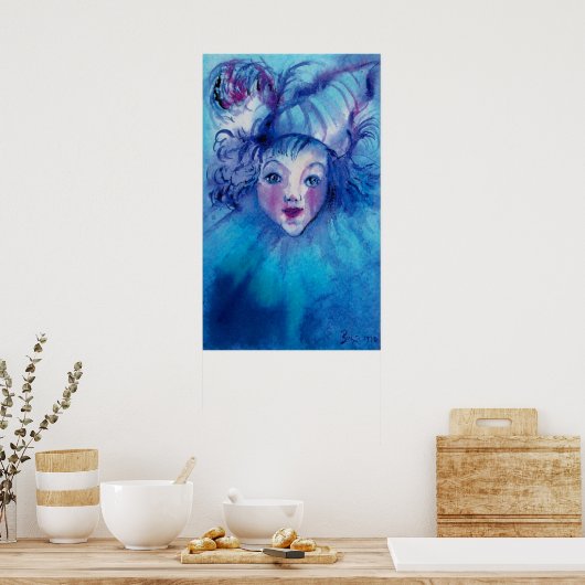 CLOWN IN BLAUW POSTER (Keuken)