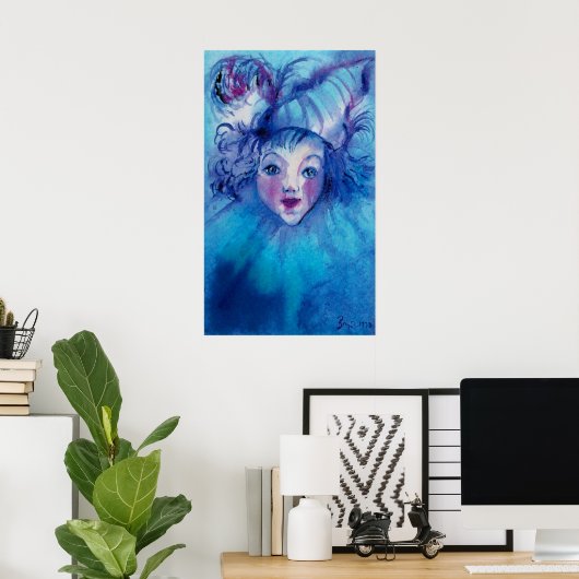 CLOWN IN BLAUW POSTER (Thuiskantoor)