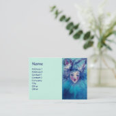 CLOWN IN BLAUW VISITEKAARTJE (Staand voorkant)