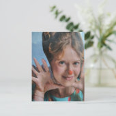 Clown in de bergen collage briefkaart (Staand voorkant)
