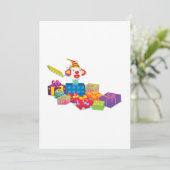 Clown in een doos kaart (Staand voorkant)