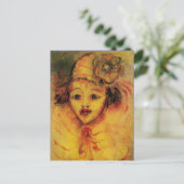 CLOWN IN GEEL BRIEFKAART (Staand voorkant)
