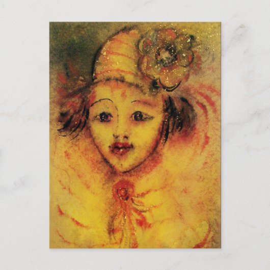 CLOWN IN GEEL BRIEFKAART (Voorkant)