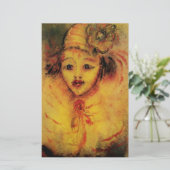 CLOWN IN GEEL / Venetiaanse carnaval gezichten Briefpapier (Staand voorkant)