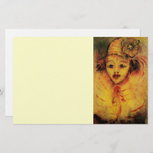 CLOWN IN GEEL / Venetiaanse carnaval gezichten Briefpapier (Voorkant / Achterkant)