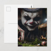 Clown in het verlaten circus briefkaart (Voorkant / Achterkant)