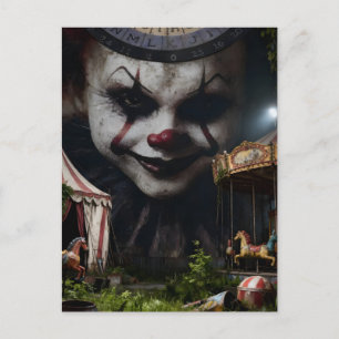 Clown in het verlaten circus briefkaart