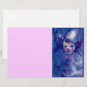 CLOWN IN PAARSE Venetiaanse Carnaval Gezichten, Ro Briefpapier (Voorkant / Achterkant)