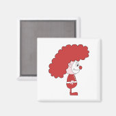 Clown in rood en wit. Cartoon. Magneet (Voorkant / Achterkant)