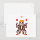 Clown Juggling Briefkaart (Voorkant / Achterkant)