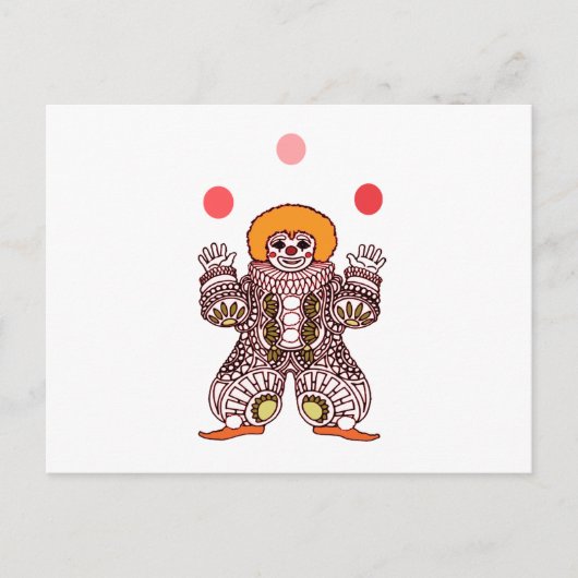 Clown Juggling Briefkaart (Voorkant)