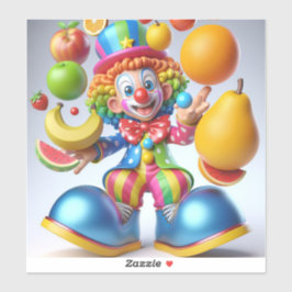Clown Juggling Fruits beroemd gemaakt door Natasha Sticker