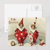 Clown Kinderen Hond Bal Hart Briefkaart (Voorkant / Achterkant)
