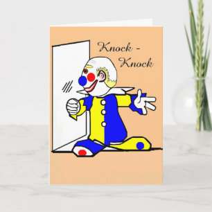 Clown Knock-Knock Joke Birthday Wenskaart Kaart