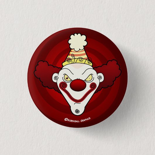 Clown! Knop (Klein) Ronde Button 3,2 Cm (Voorkant)