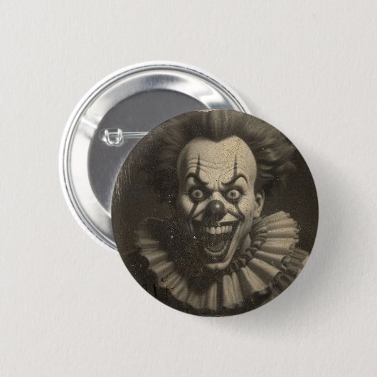clown-knop ronde button 5,7 cm (Voorkant /achterkant)