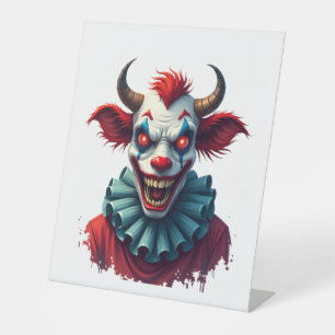 Clown-Koe van de terreur Reclamebord Met Voetstuk