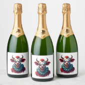 Clown-Koe van de terreur Sparkling Wijnetiket (Flessen)