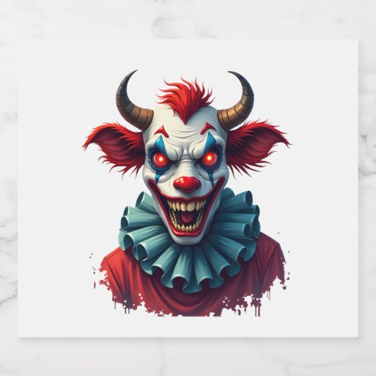 Clown-Koe van de terreur Sparkling Wijnetiket (Enkel label)