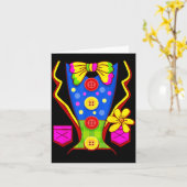 Clown Kostuum Circus Kaart (Gele Bloem)