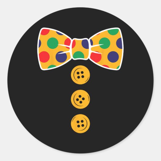 Clown Kostuum Halloween Grappig Circus Clown Cadea Ronde Sticker (Voorkant)