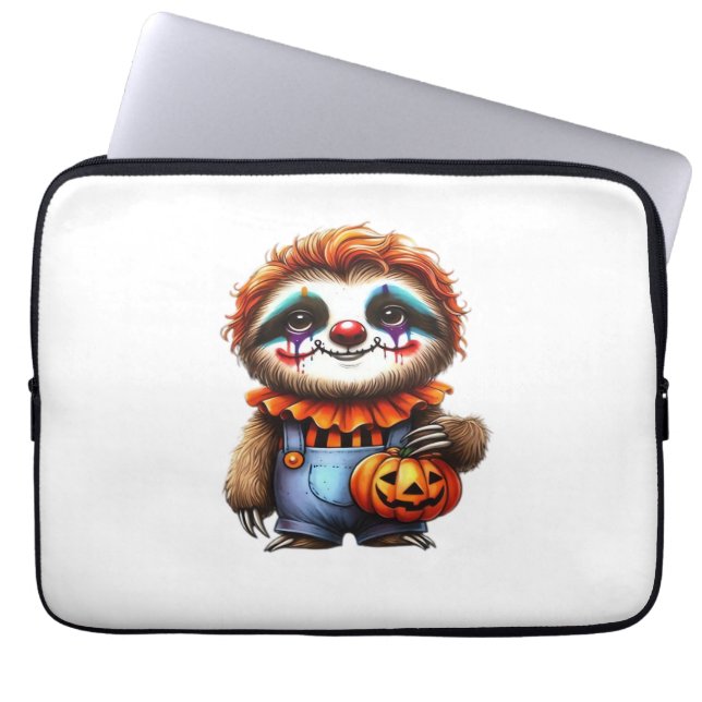 Clown Luiaard Halloween Oversized T-Shirt Laptop Sleeve (Voorkant)