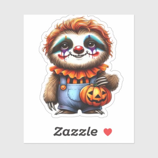 Clown Luiaard Halloween Oversized T-Shirt Sticker (Vel)