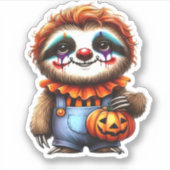 Clown Luiaard Halloween Oversized T-Shirt Sticker (Voorkant)
