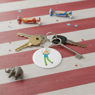 Clown met jongleerballen sleutelhanger